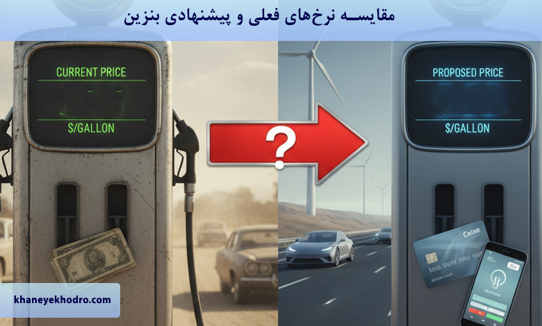 مقایسه نرخ‌های فعلی و پیشنهادی بنزین